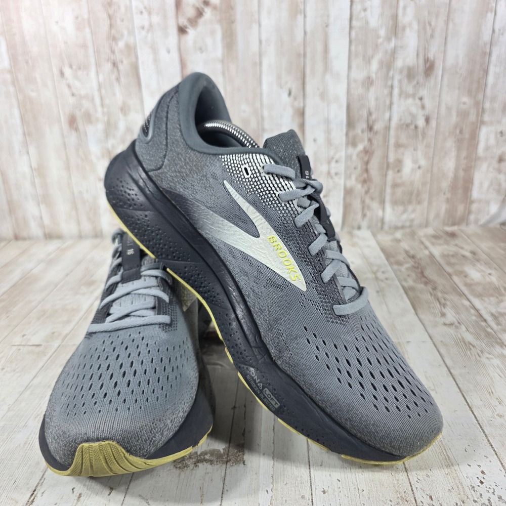 Brooks Ghost 16 Mens Running Shoes Grey Black Lime 11.5 Medium 1104181D040 - Picture 8 of 8